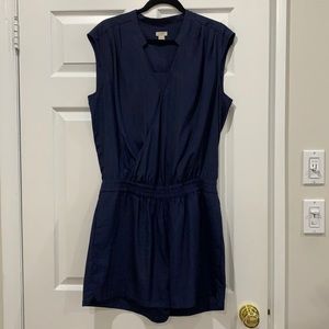 Navy silk romper